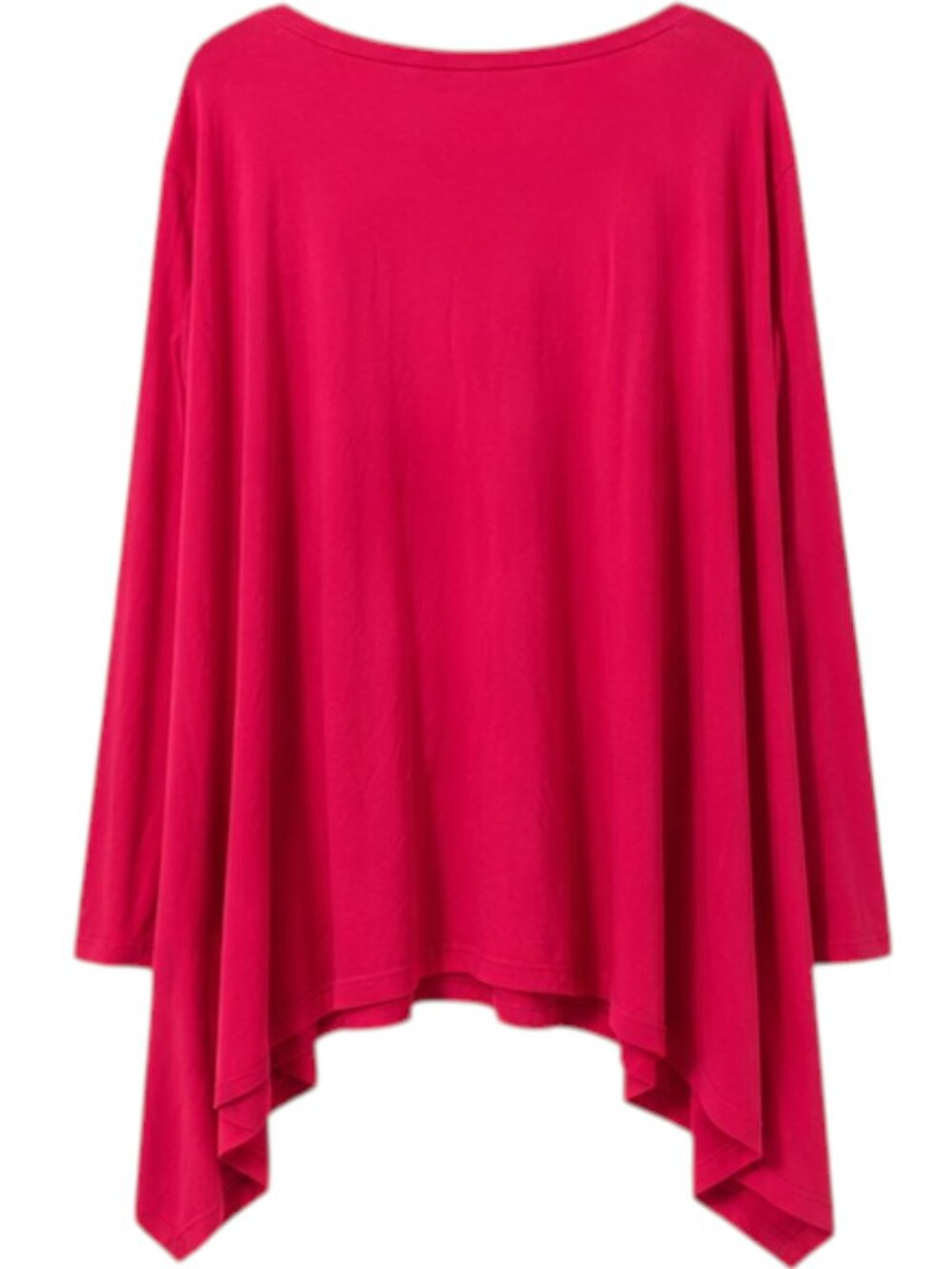 Women's Oversized Red Handkerchief Hem Draped Tunic Top L - Picture 5 of 8